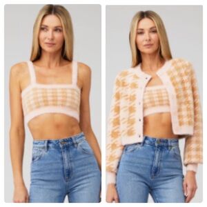 Crop Sweater Tank & Cardigan